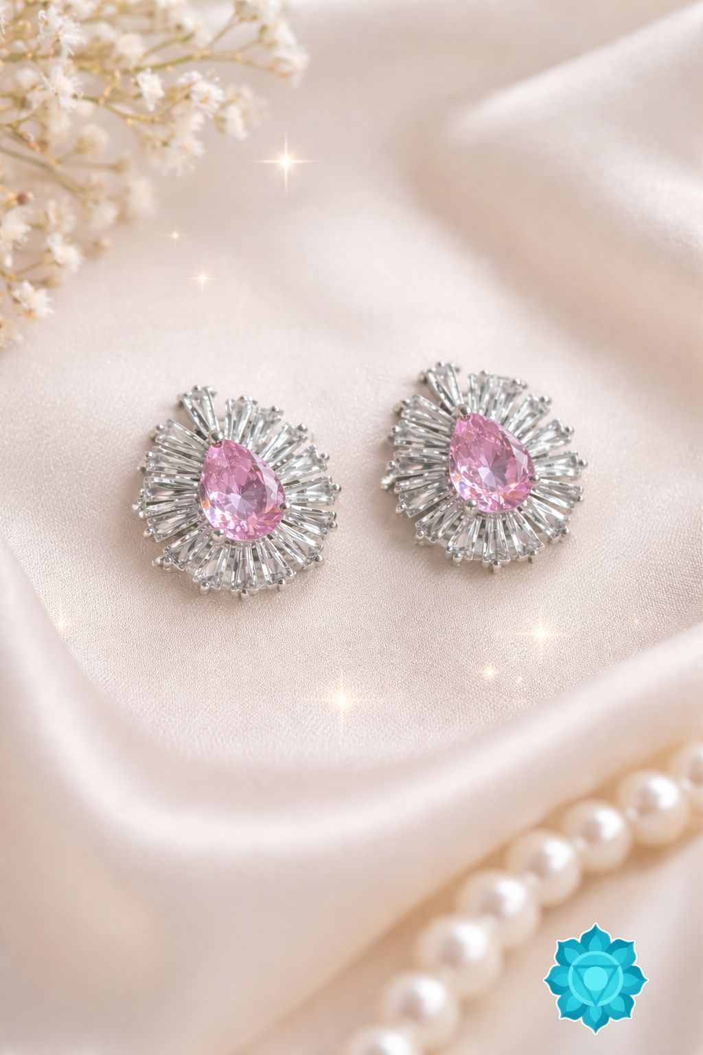 Pendiente Plateado Elegante Tipo Gota