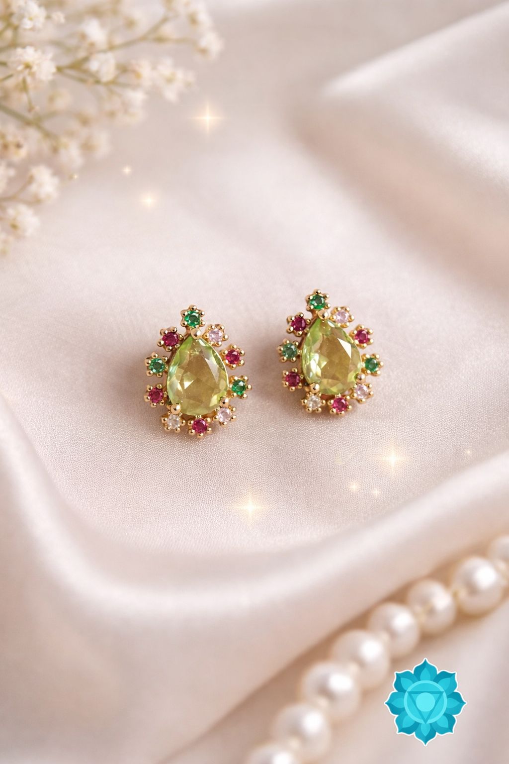 Pendiente Verde Elegante Tipo Gota