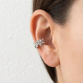 Earcuff Plateado Flor