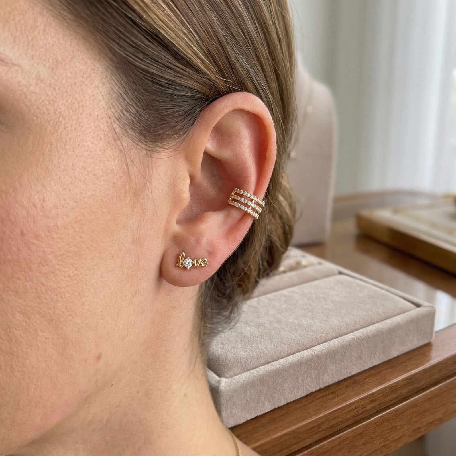 Earcuff Dorado Piedras