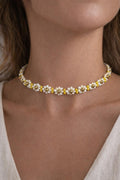 Choker Flores Blancas y Amarillas