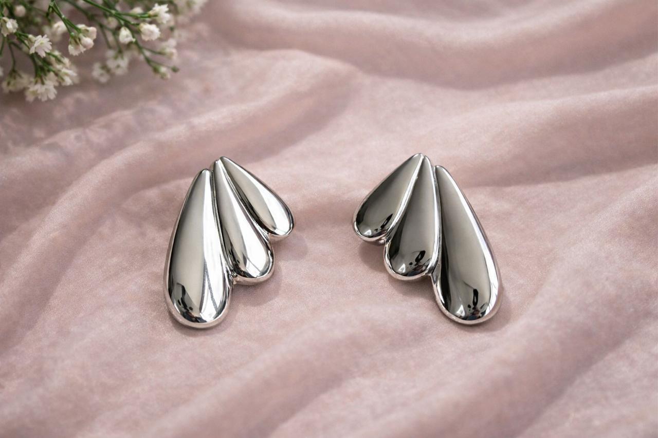 Arete Plateado Tipo Ala