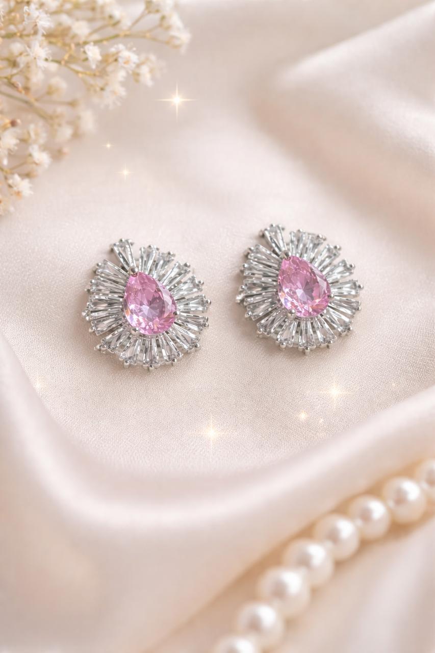 Pendiente Plateado Elegante Tipo Gota