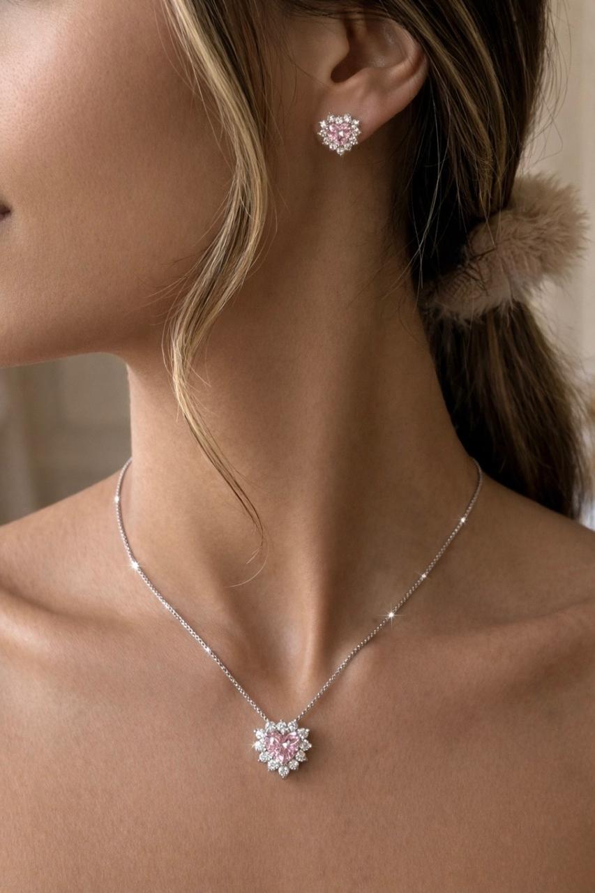 Conjunto Corazón Rosa