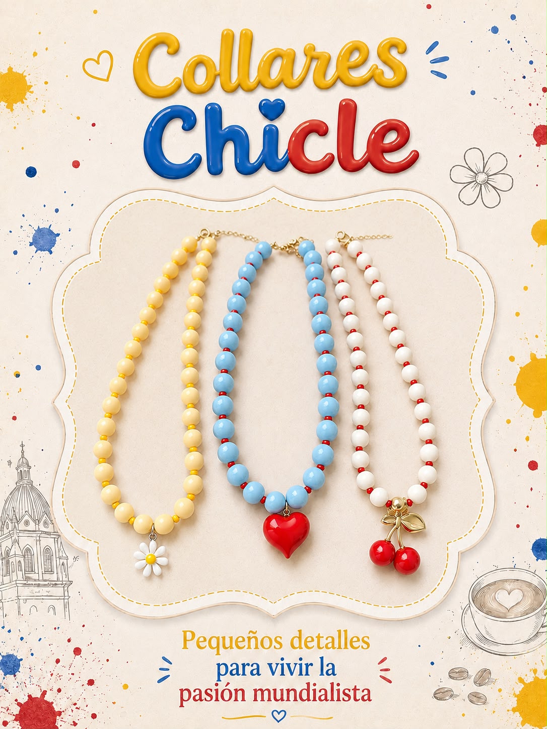 Collares Chicle Colores Variados